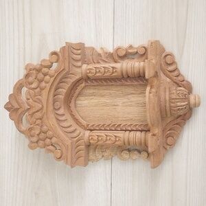 Vintage 1990 Spanish carved wood wall art frame.